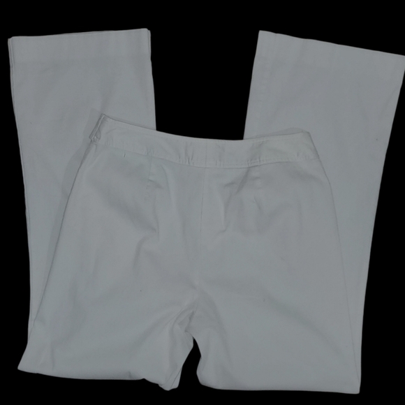 Bandolino Vtg White Pants Womens Sz 6 Wide Leg Belted Stretch Girl Boss Vacation - Picture 2 of 8